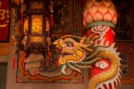 a chinese temple in the China Town in the city of Bangkok on 3.11.2016 in Thailandのeditorial素材