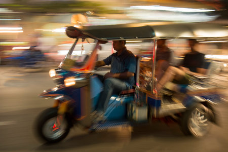 a tuck tuck Taxi in the China Town in the city of Bangkok on 7. 12. 2016 in Thailand