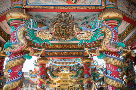 the chinese Temple of Thepsathit Phra Kiti Chaloem in the town of Ang Sila neat Bang Saen in the...