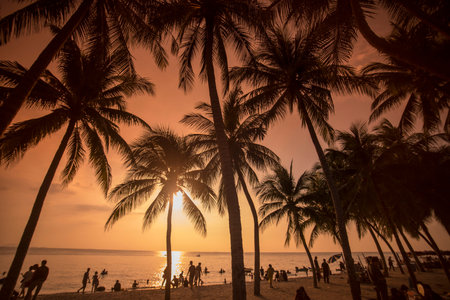the Bang Saen Beach at the Town of Bangsaen in the Provinz Chonburi in Thailand.  Thailand,...