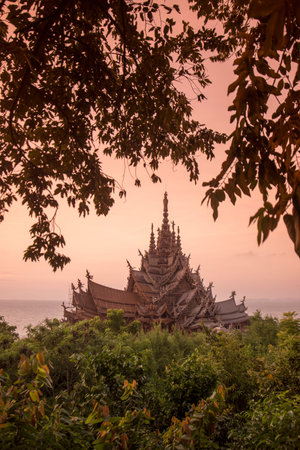 the Wood Sanctuary of Truth in the city of Pattaya in the Provinz Chonburi in Thailand.  Thailand,...