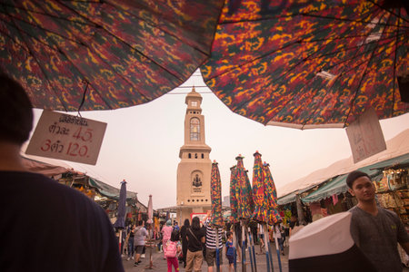 the Chatuchak Weekend Market at evening in the city of Bangkok in Thailand.  Thailand, Bangkok, November, 2017のeditorial素材