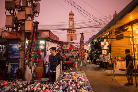 the Chatuchak Weekend Market at evening in the city of Bangkok in Thailand.  Thailand, Bangkok, November, 2017のeditorial素材