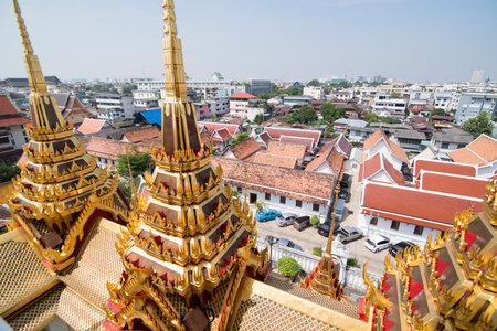 the Wat Ratchanatdaram in Banglamphu in the city of Bangkok in Thailand.  Thailand, Bangkok,...