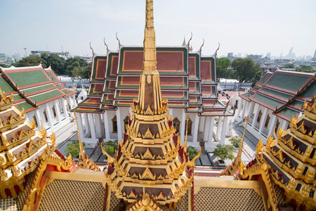 the Wat Ratchanatdaram in Banglamphu in the city of Bangkok in Thailand.  Thailand, Bangkok,...