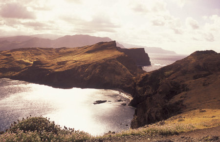 the landscape of Ponta de sao lourenco near the Island of Madeira in the Atlantic Ocean of Portugal.のeditorial素材