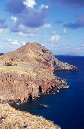 the landscape of Ponta de sao lourenco near the Island of Madeira in the Atlantic Ocean of Portugal.のeditorial素材