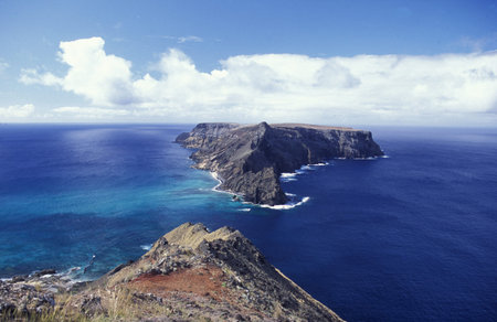 the coast on the Island of Porto Santo ot the Madeira Islands in the Atlantic Ocean of Portugal.のeditorial素材