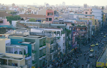 the city centre of ho chi minh city in Vietnam