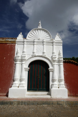 a colonial house in the town of Coro in the west of Venezuela.のeditorial素材