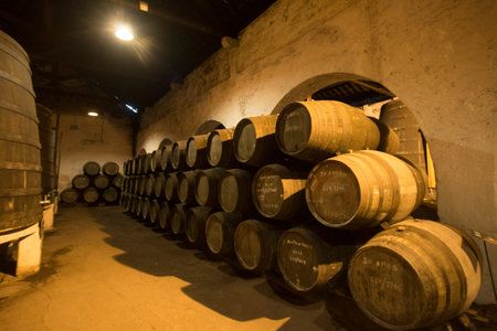 one of the Port wine Cellar of Ferreira at the waterfront  on the Douro River in Ribeira in the city...