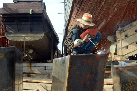 a Ship manufactur near the city of Myeik in the south in Myanmar in Southeastasia.