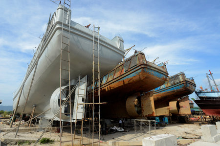a Ship manufactur near the city of Myeik in the south in Myanmar in Southeastasia.