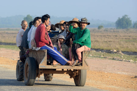 the north to south road and the landscape in a village near the city of Myeik in the south in...