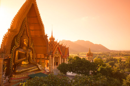 the wat tham sua near the City of Kanchanaburi in Central Thailand in Southeastasia.