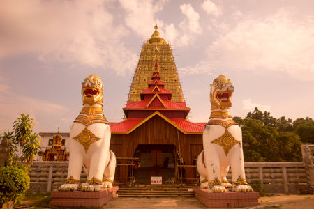 the Wat Wang Wiwekaram in the Village of Sangkhlaburi north of the City of Kanchanaburi in Central...