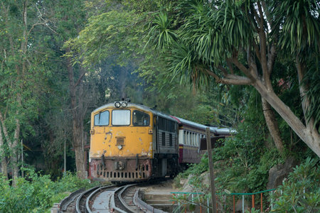 the Death Railway travel at the River Kwai of the Burma-Thailand Railway  north of the City of Kanchanaburi in Central Thailand in Southeastasia.のeditorial素材