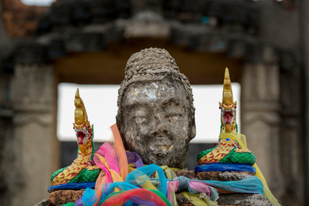 the floodet Wat Sam Prasop in the  landscape at the Khao Laem Lake in the Village of Sangkhlaburi...