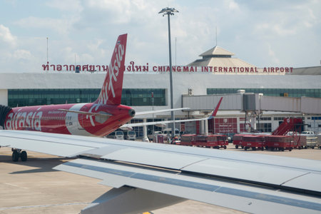 the Chiang Mai Airport in Chiang Mai in North Thailand in Southeastasia.