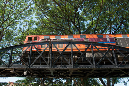 the Death Railway Bridge over the River Kwai of the Burma-Thailand Railway in the City of...