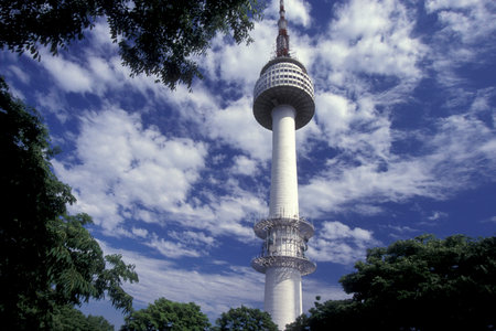 the Seoul Tower in the city of Seoul in South Korea in EastAasia.  Southkorea, Seoul, May, 2006