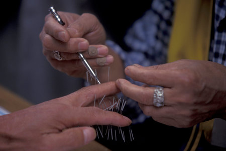 seniors and a acupuncture place at the Tapkol Prk in the city of Seoul in South Korea in EastAasia.  Southkorea, Seoul, May, 2006のeditorial素材