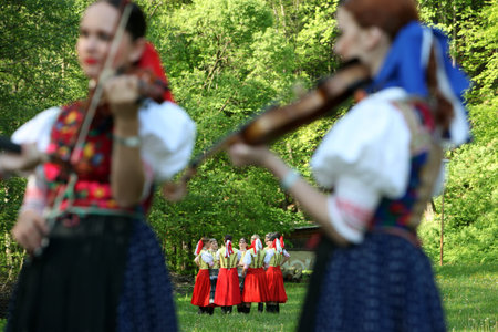 a traditional Folk Festival in the town of Cerveny Klastor in Slovakia in east europe.