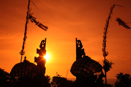 the temple of Ulu Watu Tempel on the island Bali in indonesia in southeastasiaのeditorial素材