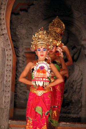 traditional Bali Dance in the town of Ubud of the island Bali in indonesia in southeastasia