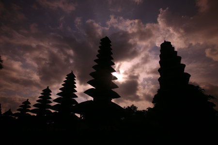 the Pura Taman Ayun Temple in Mengwi on the island Bali in indonesia in southeastasiaのeditorial素材