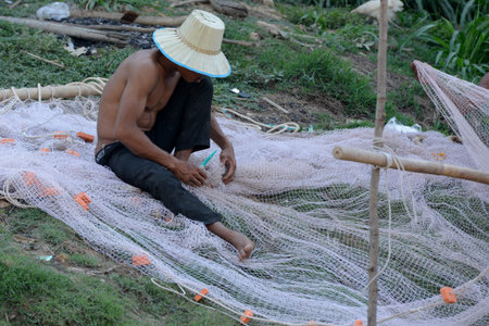 people at the daily life at the Lake Village Kompong Pluk at the Lake Tonle Sap near the City of...