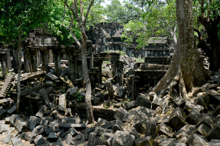 a view at the Tempel Ruins of Beng Mealea 32 Km north of the Temple City of Angkor near the City of...
