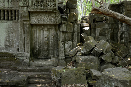 a view at the Tempel Ruins of Beng Mealea 32 Km north of the Temple City of Angkor near the City of...