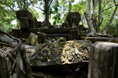 a view at the Tempel Ruins of Beng Mealea 32 Km north of the Temple City of Angkor near the City of...