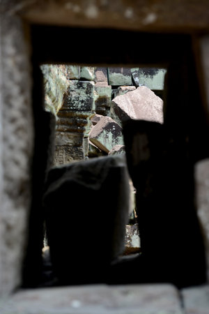 The Temple of  Ta Prohm in the Temple City of Angkor near the City of Siem Reap in the west of Cambodia.   Cambodia, Siem Reap, April 2014のeditorial素材