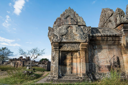 the Khmer Temples of Prsat Preah Vihear north of the town Sra Em in the province of Preah Vihear in Northwest Cambodia.  Cambodia, Sra Em, November, 2017,のeditorial素材