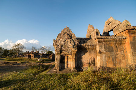 the Khmer Temples of Prsat Preah Vihear north of the town Sra Em in the province of Preah Vihear in Northwest Cambodia.  Cambodia, Sra Em, November, 2017,のeditorial素材