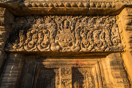 the Khmer Temples of Prsat Preah Vihear north of the town Sra Em in the province of Preah Vihear in Northwest Cambodia.  Cambodia, Sra Em, November, 2017,のeditorial素材