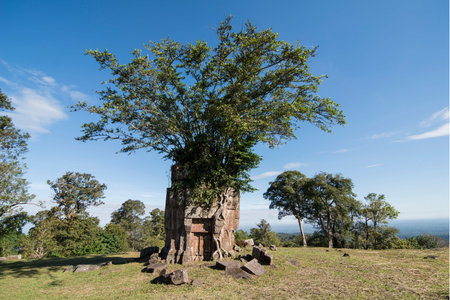the Khmer Temples of Prsat Preah Vihear north of the town Sra Em in the province of Preah Vihear in Northwest Cambodia.  Cambodia, Sra Em, November, 2017,のeditorial素材