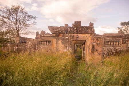 the Khmer Temples of Prsat Preah Vihear north of the town Sra Em in the province of Preah Vihear in Northwest Cambodia.  Cambodia, Sra Em, November, 2017,のeditorial素材