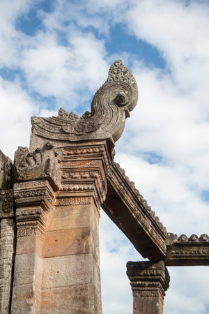 the Khmer Temples of Prsat Preah Vihear north of the town Sra Em in the province of Preah Vihear in Northwest Cambodia.  Cambodia, Sra Em, November, 2017,のeditorial素材