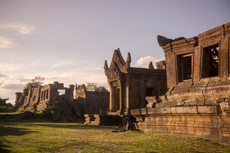 the Khmer Temples of Prsat Preah Vihear north of the town Sra Em in the province of Preah Vihear in Northwest Cambodia.  Cambodia, Sra Em, November, 2017,のeditorial素材