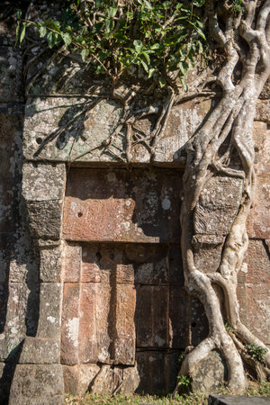 the Khmer Temples of Prsat Preah Vihear north of the town Sra Em in the province of Preah Vihear in Northwest Cambodia.  Cambodia, Sra Em, November, 2017,のeditorial素材