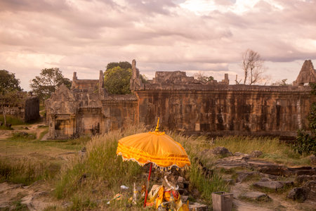 the Khmer Temples of Prsat Preah Vihear north of the town Sra Em in the province of Preah Vihear in Northwest Cambodia.  Cambodia, Sra Em, November, 2017,のeditorial素材
