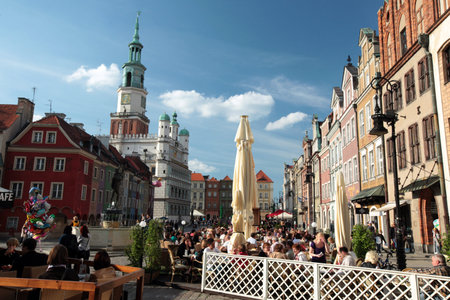 the Stray Rynek square in the old town of Poznan in Poland in east Europe.
