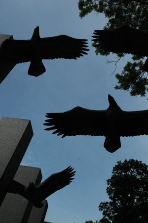a monument to the victims of june 1056 in the old town of Poznan in Poland in east Europe.のeditorial素材