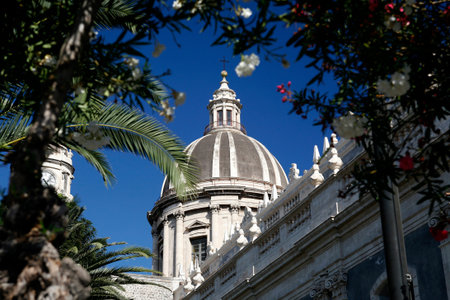 the St Agata cathedral in the city centre of Catania in the province of Sicily in Italy.   Italy,...