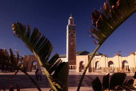 The Hassan 2 Mosque in the City of Casablanca in Morocco , North Africa.のeditorial素材