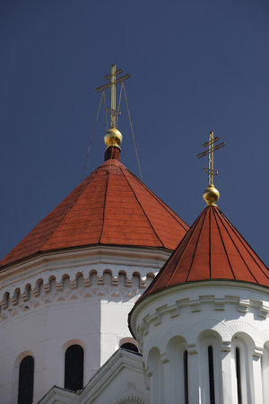 The old Town of the City Vilnius with a church and the Johanneschurch  in the Baltic State of...