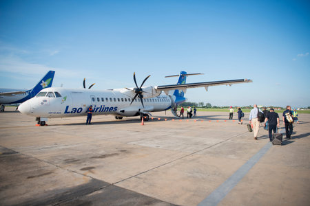 the airport in the town of Phonsavan in the province Xieng Khuang in north Lao in southeastasia.